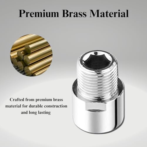 KINIK CP Brass Extension Nipple (Length 1" Inch, Thread Size 1/2" Inch) – Pack of 5, Durable Chrome Plated Brass Extension Nipples for Pipe Fittings and Plumbing Installations. - Image 3