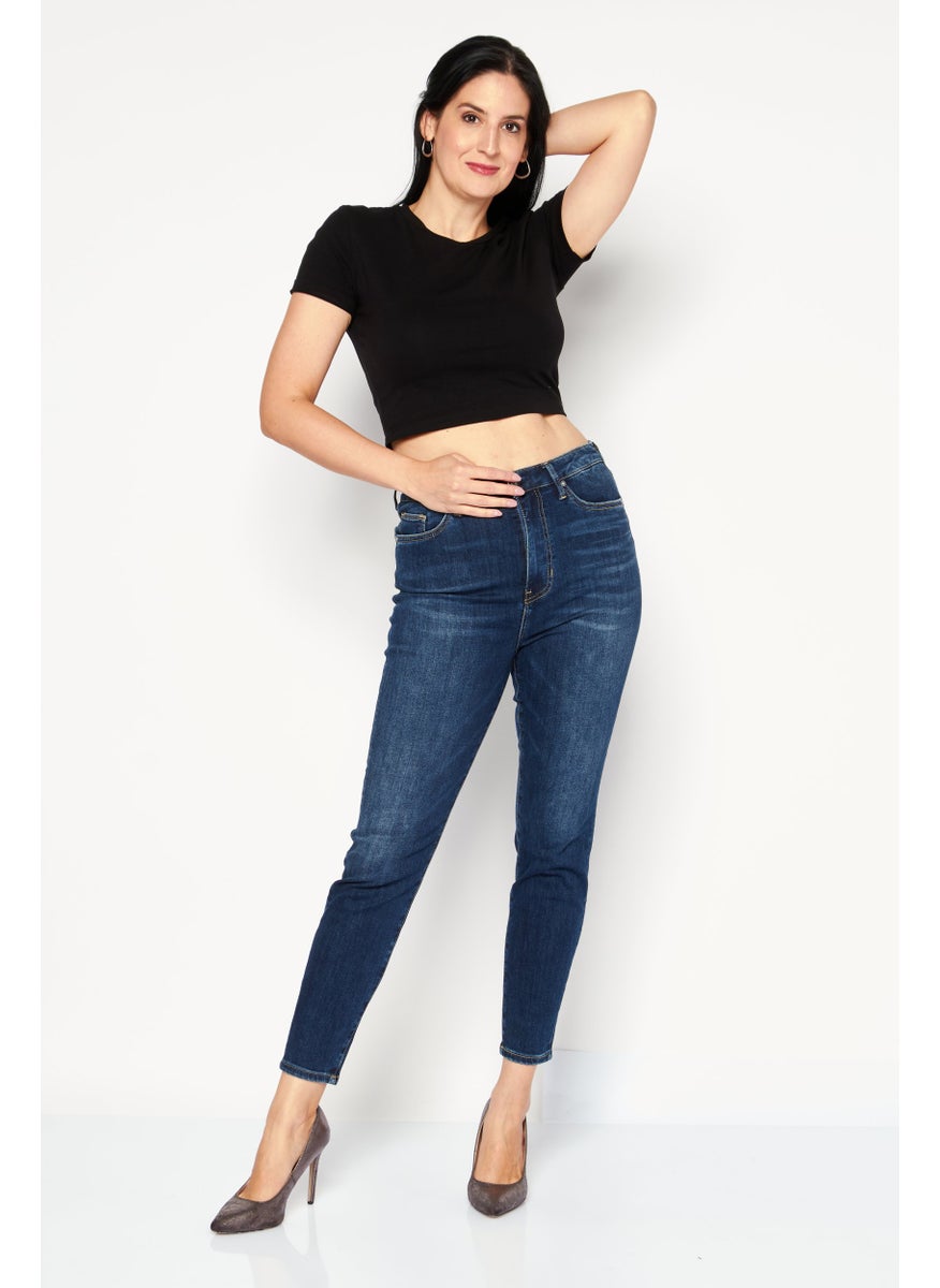 Earnest Sewn Women Regular Fit Washed Stretchable Jean, Blue  - Image 4