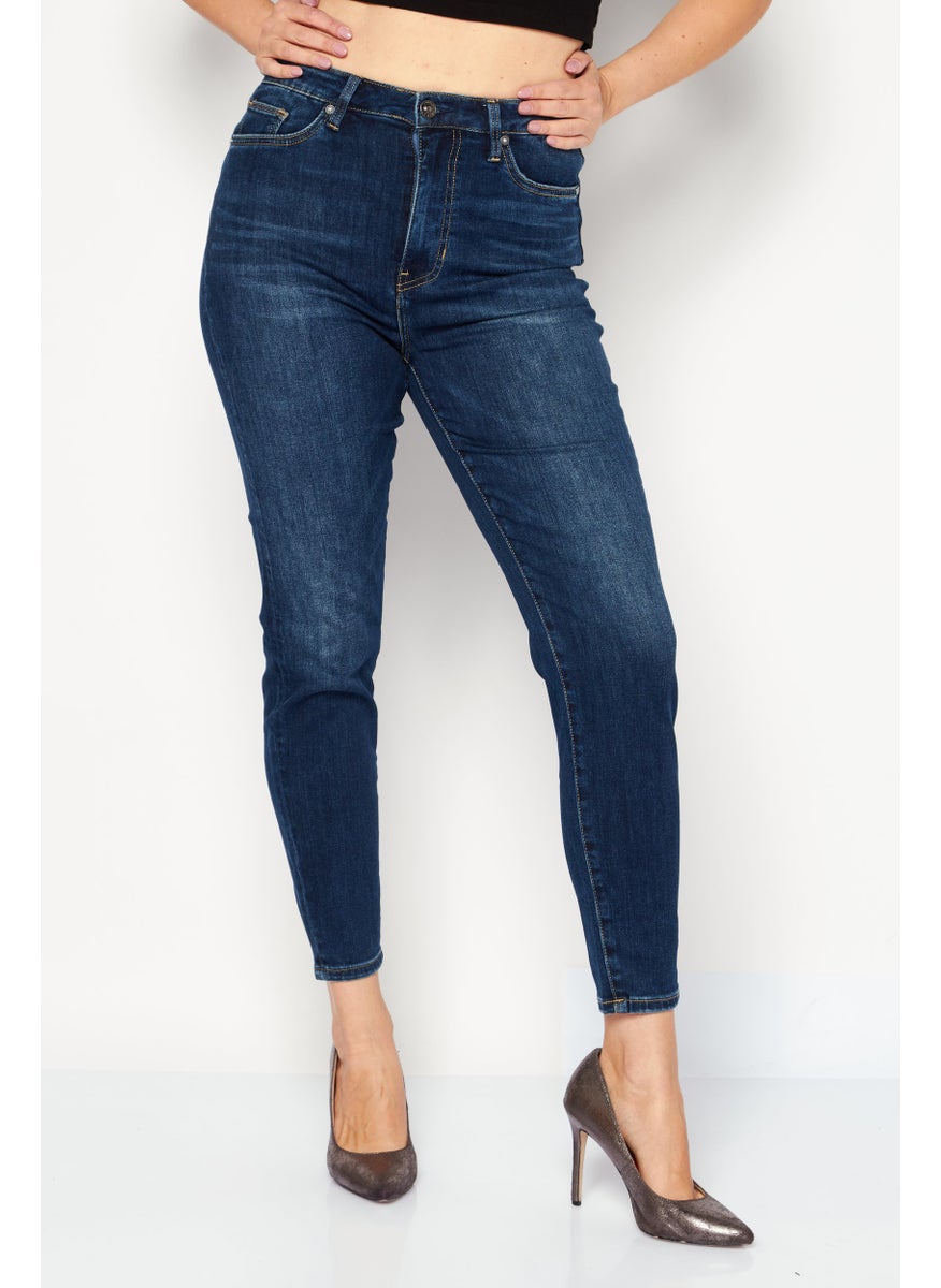 Earnest Sewn Women Regular Fit Washed Stretchable Jean, Blue  - Image 1
