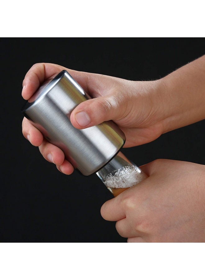 WinCheer فتاحة زجاجات أوتوماتيكية، مزيل أغطية البيرة الأوتوماتيكي المغناطيسي، فتاحة بيرة من الفولاذ المقاوم للصدأ مع مغناطيس لالتقاط الأغطية - Image 4
