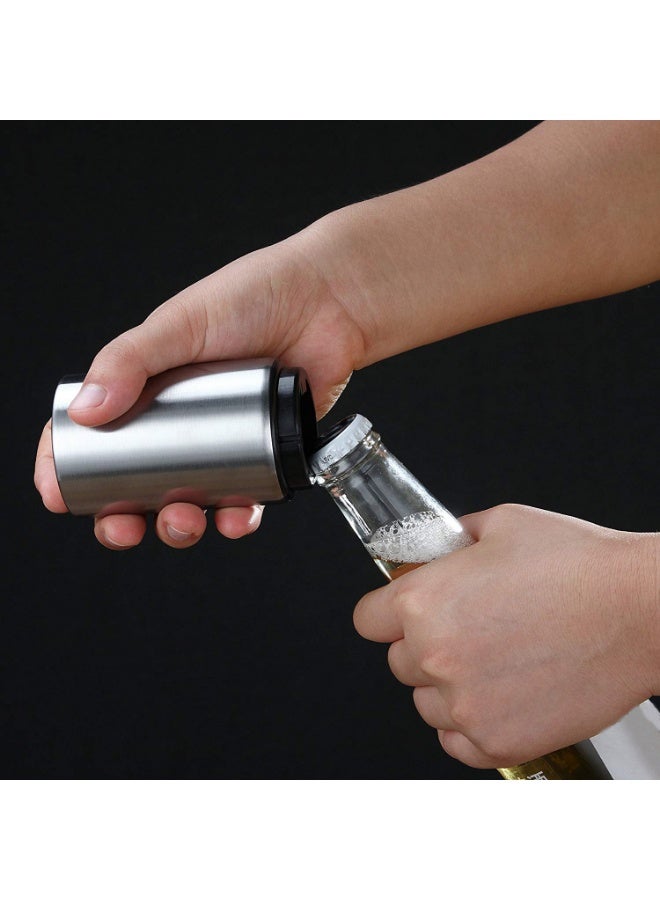 WinCheer فتاحة زجاجات أوتوماتيكية، مزيل أغطية البيرة الأوتوماتيكي المغناطيسي، فتاحة بيرة من الفولاذ المقاوم للصدأ مع مغناطيس لالتقاط الأغطية - Image 3