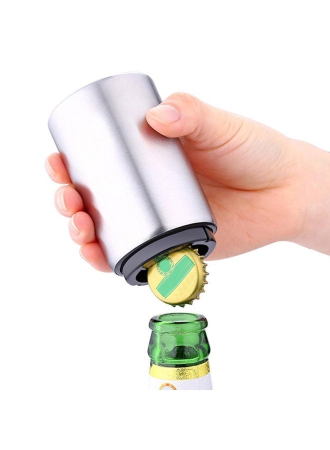 WinCheer فتاحة زجاجات أوتوماتيكية، مزيل أغطية البيرة الأوتوماتيكي المغناطيسي، فتاحة بيرة من الفولاذ المقاوم للصدأ مع مغناطيس لالتقاط الأغطية - Image 1