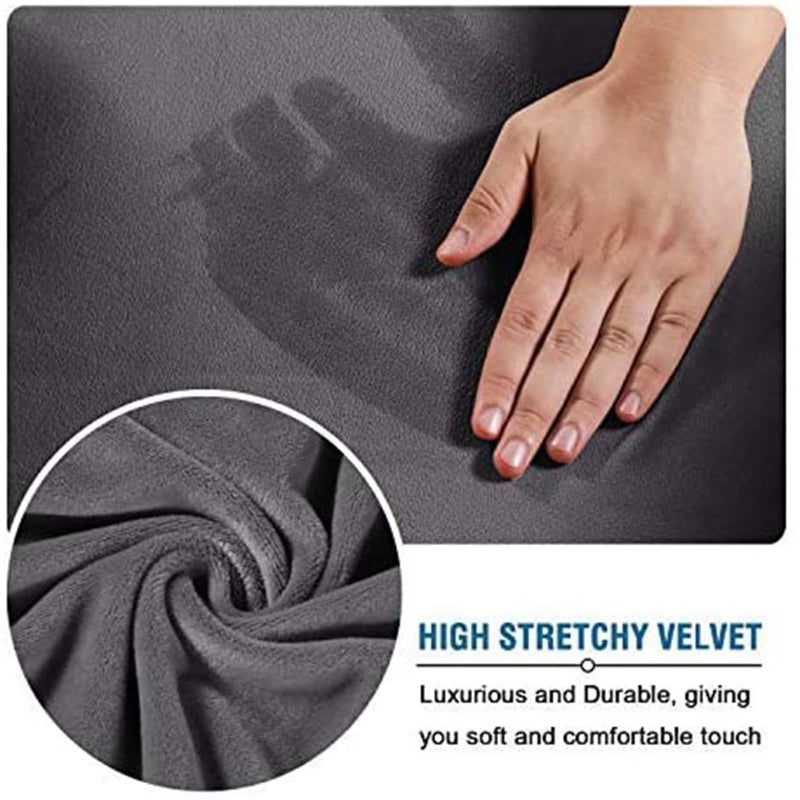 GOWT Velvet Plush Stretchable Office Computer Chair Cover Ergonomic - Cat Proof Protector for Mesh Office Desk Chair with Wheels and Armrests - Comfy Executive Rolling Chairs for Home Office, Gray, XL - Image 3