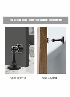 KASTWAVE Magnetic Door Stops Door Stopper Stainless Steel Magnetic Doorstop Brushed Satin Nickel, Black Wall Floor Mounted Door Holder Door Catch for Bedroom Bathroom Kitchen Home Office  - Image 5