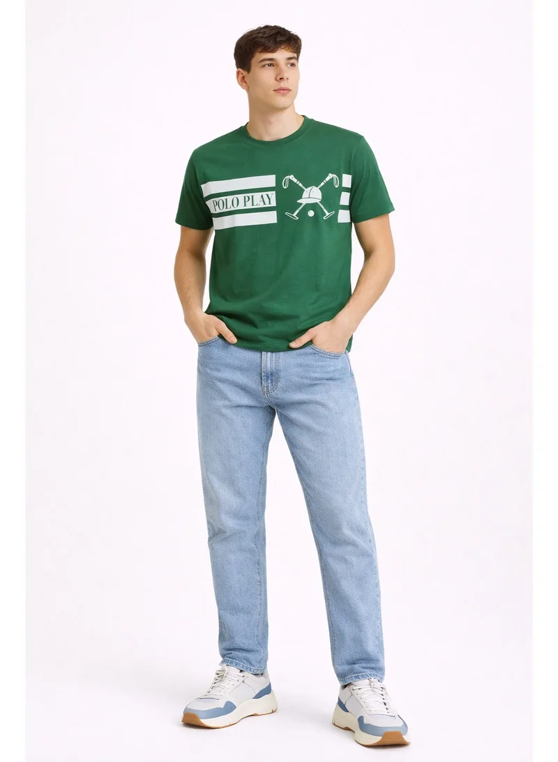 لعب البولو Mens Graphic T-shirt -GREEN
