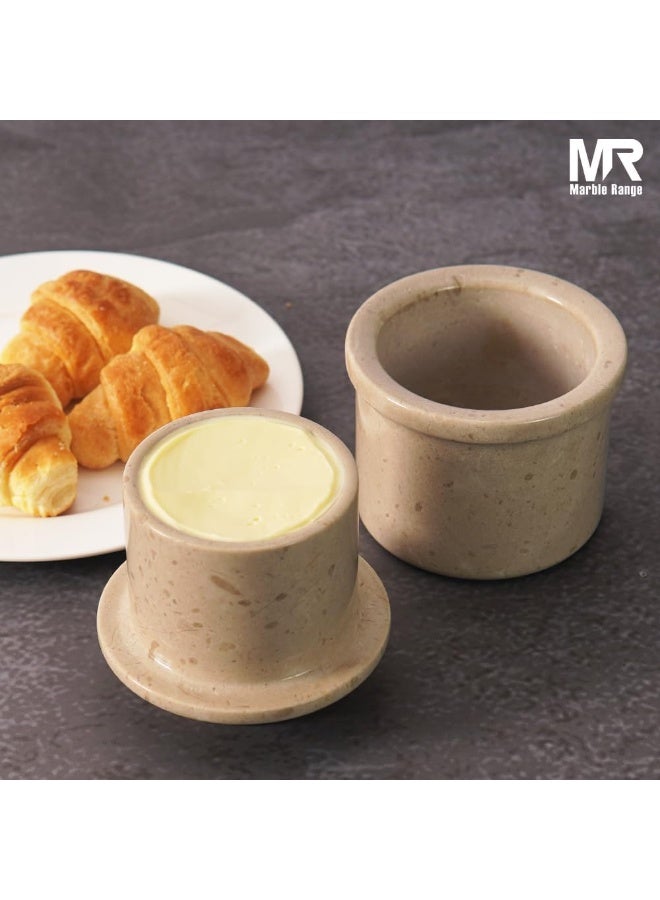 MARBLE RANGE Marble Butter Keeper with Lid Handmade Verona French Butter Crock for Countertop, 4.25” Butter Dish for Kitchen Decor, Butter Holder for Spreadable Butter Storage – Perfect Christmas Gift - Image 2