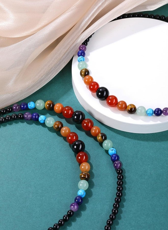 Jovivi 7 Chakra Necklace for Women Natural Chakra Gemstone Black Obsidian Healing Crystal Yoga Mala Beads Necklaces Engery Reiki Crystal Beaded Necklace Jewelry Mothers Day Birthday Gift - Image 4