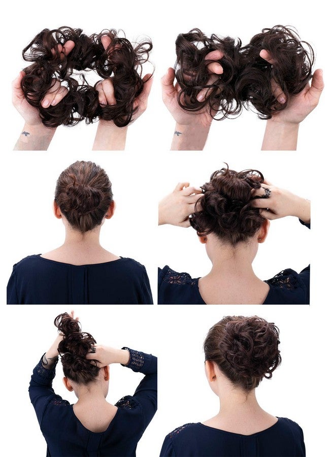 CAISHA Messy Scrunchie Bun Voluminous Wavy Hairpiece Heatresistant Synthetic Fibres Strawberry Blonde Mix G13A - Image 4