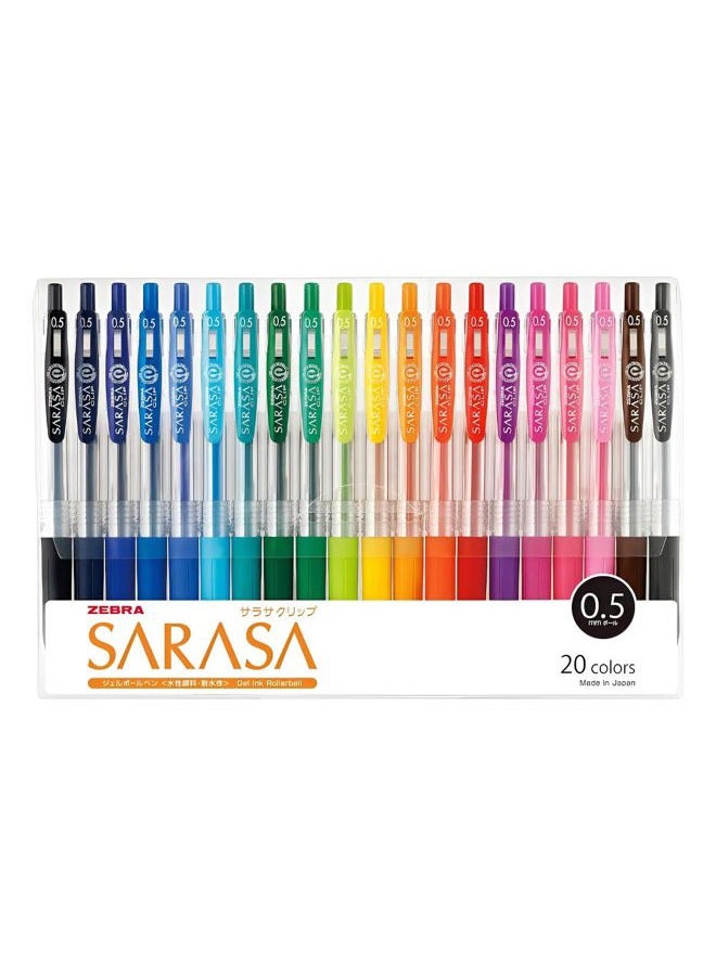 Zebra Pen Zebra Gel Ballpoint Pen Sarasa Clip 0.5 Jj15-20ca 20 Color Set - Image 1