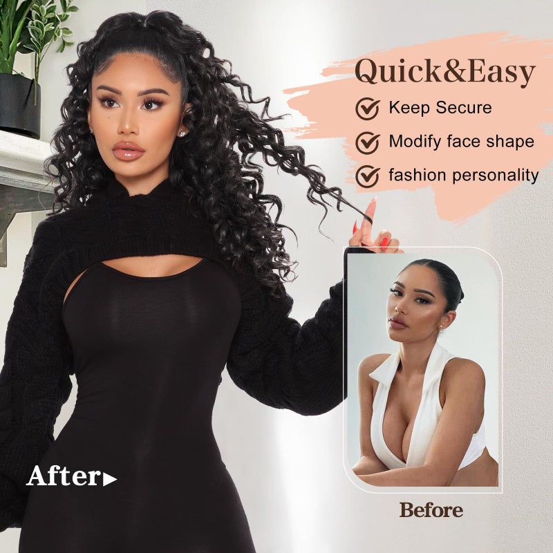 FREEMEIGE Ponytail Extension Drawstring Ponytail for Women Synthetic Long Curly Pony Tails Hair Extensions Clip in Ponytail 20 Inch Hairpiece - Image 2