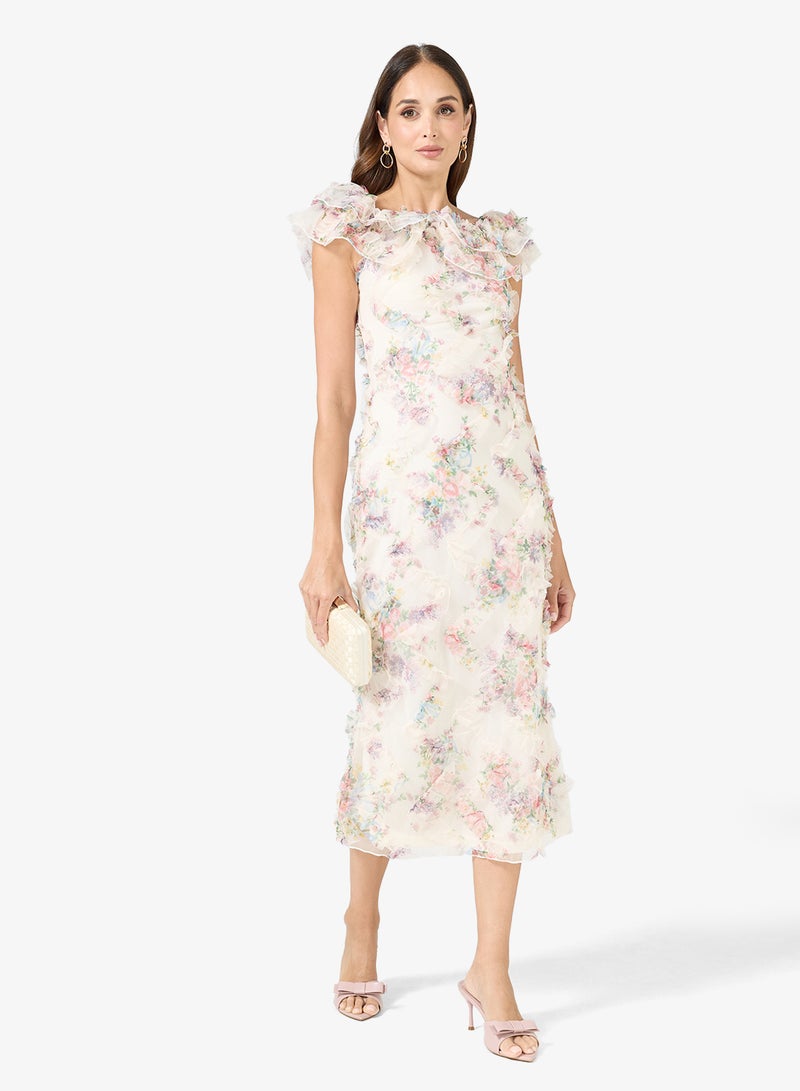 ايلا فستان بكتف مكشوف وطبعات زهور - Image 4