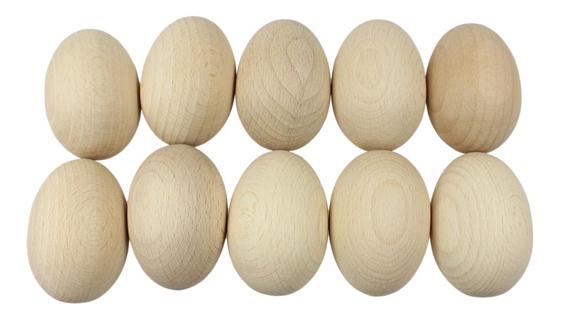 efo Wooden Eggs for Arts and Crafts or Easter Decorations  Easter Gift Idea  Great for Easter Basket Egg Hunt or Home Decor  Unpainted Eggs Set of 10