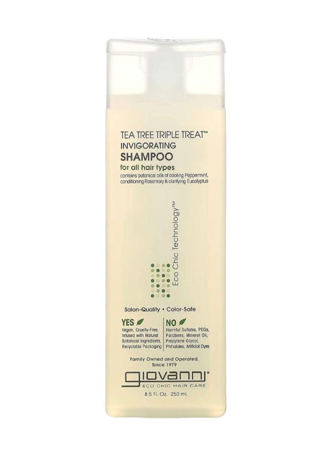 Giovanni Tea Tree Triple Treat Invigorating Shampoo, Infused With Peppermint And Eucalyptus, Refreshes All Hair Types, 250Ml 250ml - Image 1