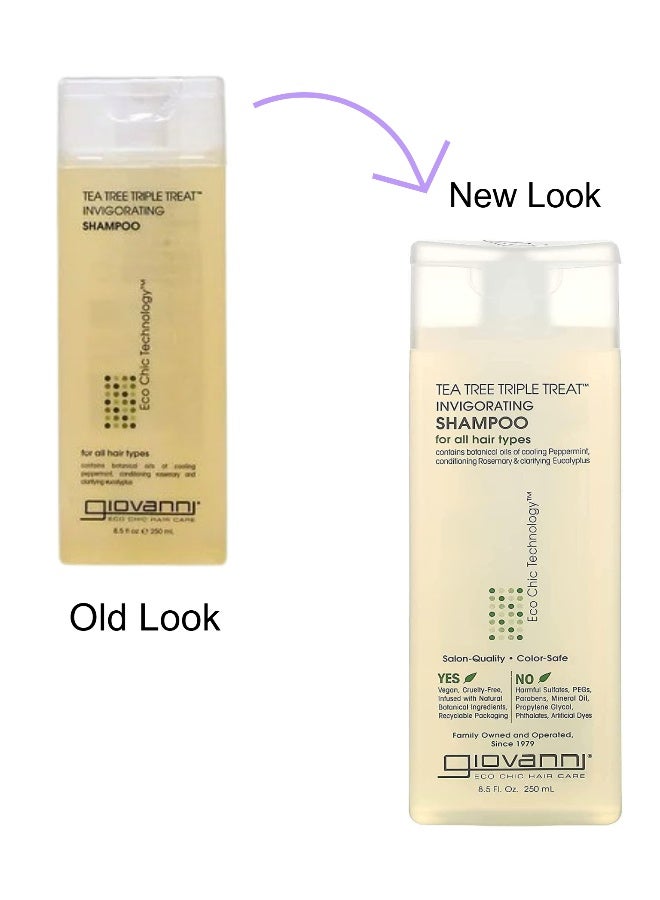 Giovanni Tea Tree Triple Treat Invigorating Shampoo, Infused With Peppermint And Eucalyptus, Refreshes All Hair Types, 250Ml 250ml - Image 2