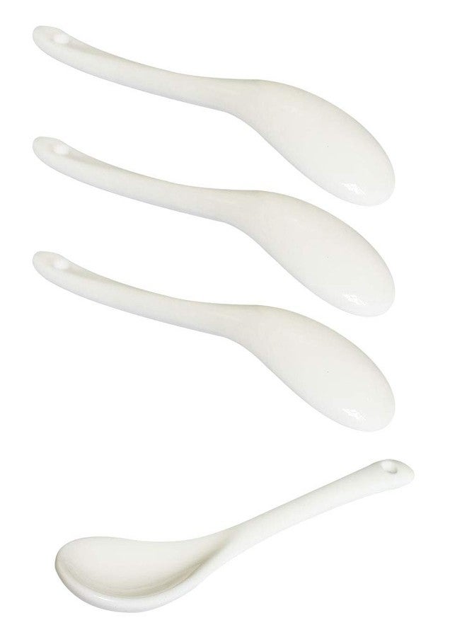 Lotatheta 3 pcs Porcelain Egg Spoons Ceramic Spoons 5 inch Coffee Dessert Yogurt Tea milky tea - Image 1