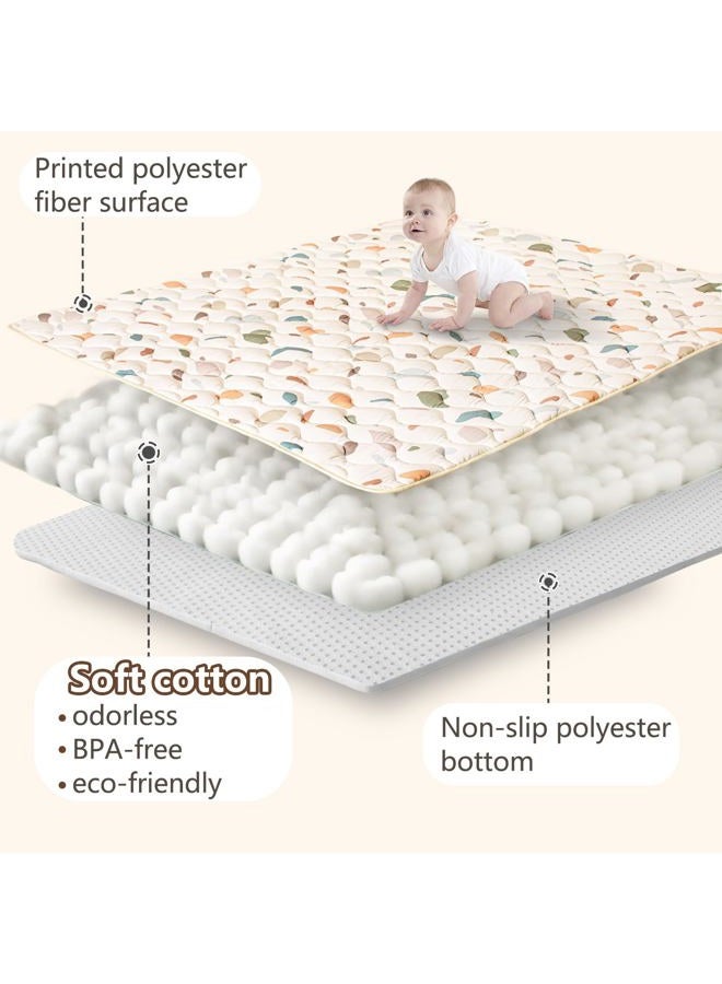 Beavtaens Baby Play Mats for Floor, 71”x59” Upgraded Thickness & Larger Super Soft Playmat for Babies and Toddlers, Foldable Washable, Upgrade Anti-Slip Crawling Mat for Playpen(Boho Color Blocks) - Image 3