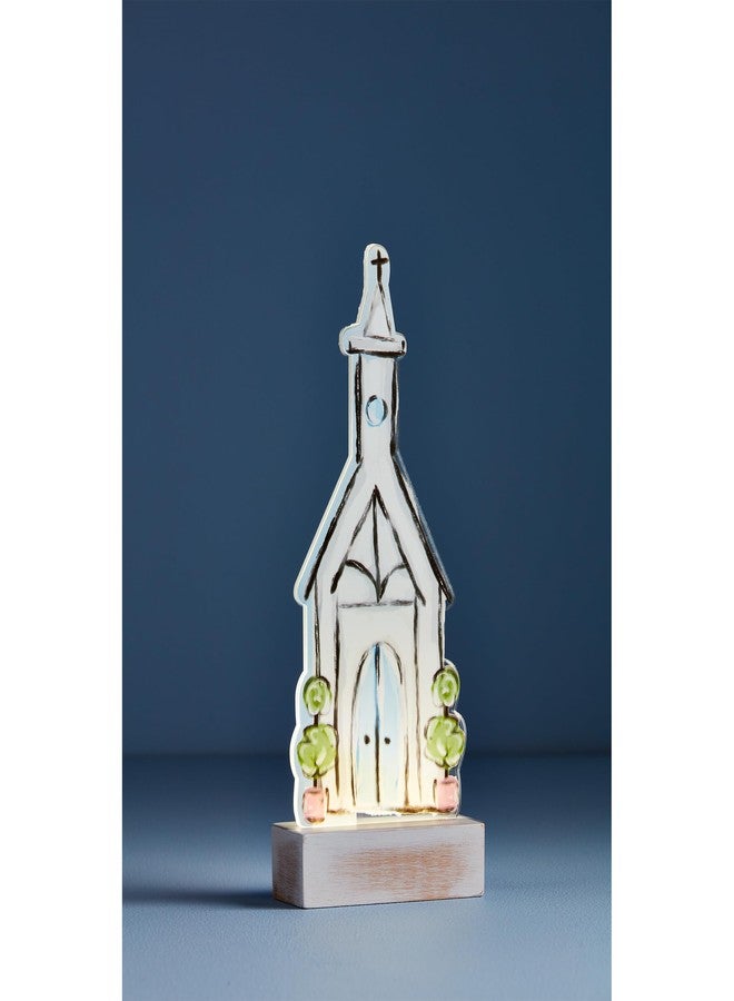 Mud Pie Acrylic Light Up Church; 11" x 4 1/2" - Image 2