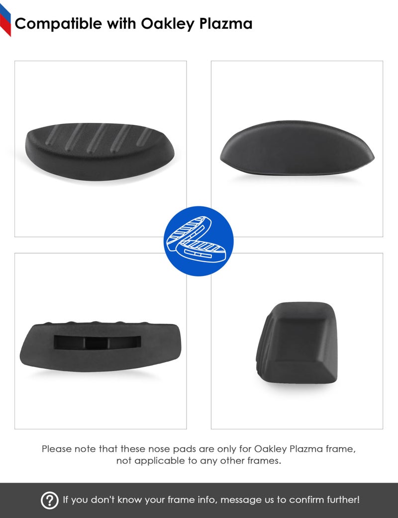 BLAZERBUCK Replacement Nose Pads Nose Piece for Oakley Plazma OO9019 Sunglasses - Standard Black - Image 5