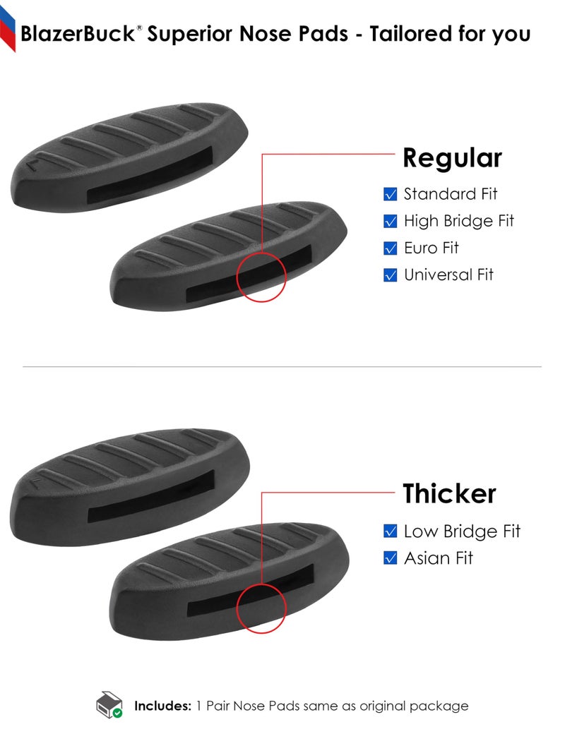 BLAZERBUCK Replacement Nose Pads Nose Piece for Oakley Plazma OO9019 Sunglasses - Standard Black - Image 4