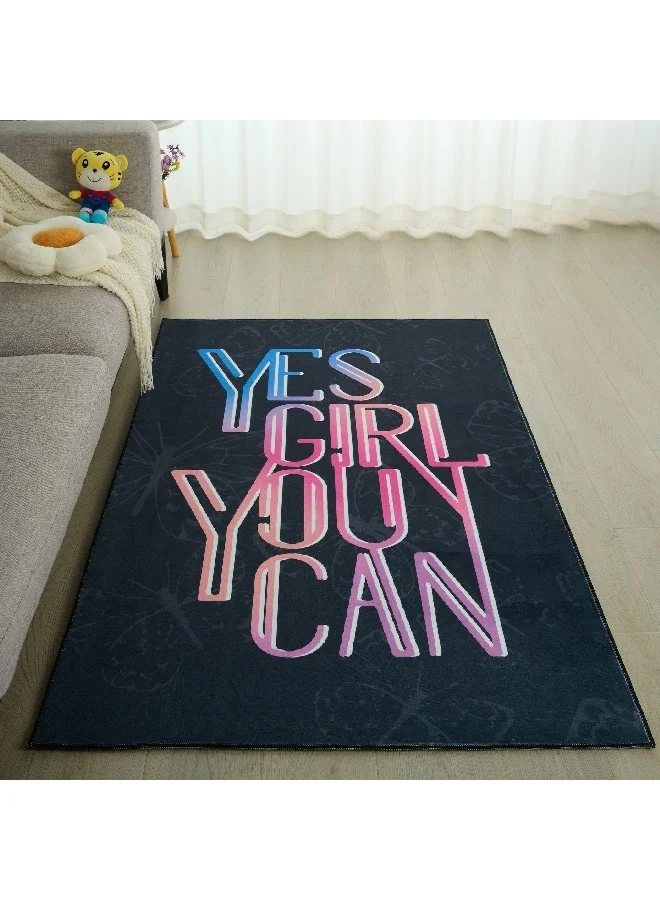 Home Box Ivy Meadows Ben Yes Girl Printed Flannel Rug 110 x 160 cm