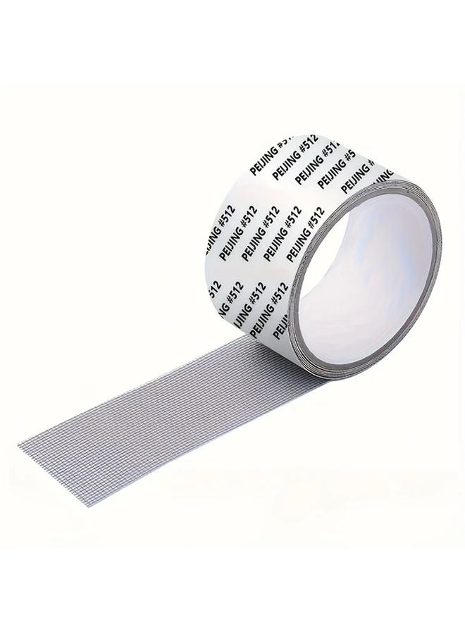 Gray Self Adhesive Window Screen Repair Tape 2m Strong Bond Insect Net Mesh Patching - Image 1