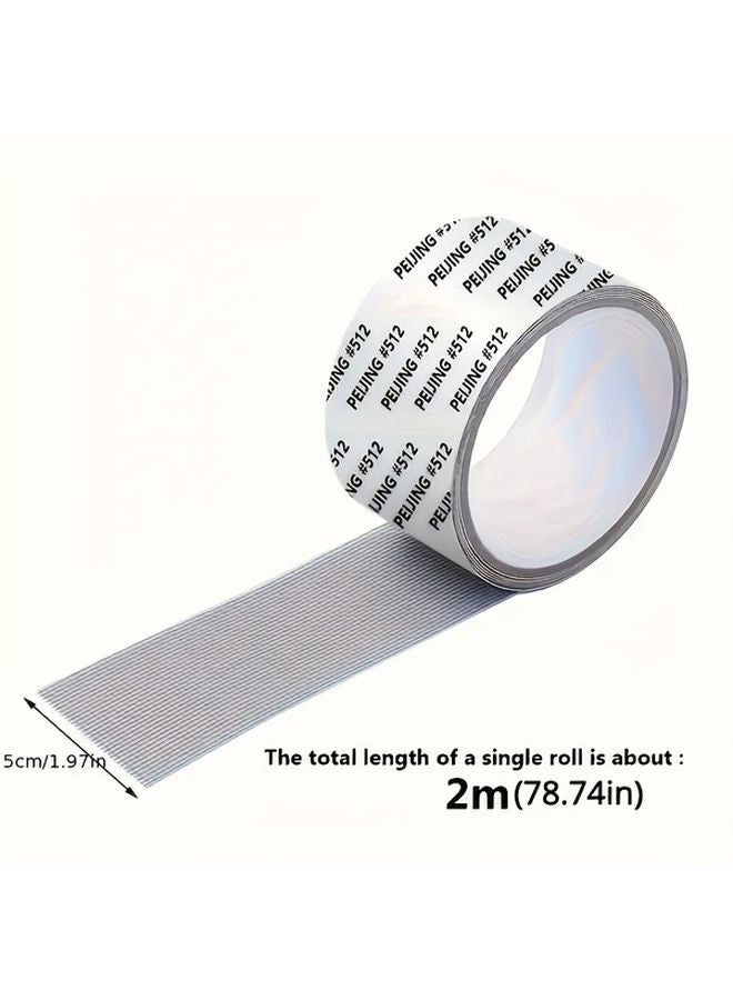 Gray Self Adhesive Window Screen Repair Tape 2m Strong Bond Insect Net Mesh Patching - Image 4
