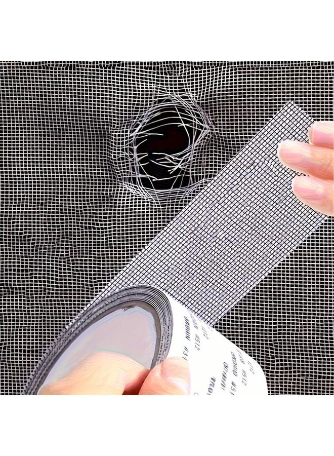 Gray Self Adhesive Window Screen Repair Tape 2m Strong Bond Insect Net Mesh Patching - Image 2