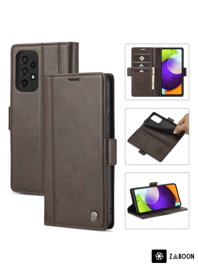 Zaboon Protective Case For Samsung Galaxy A72 5G / 4G LC.IMEEKE Magnetic Buckle PU + TPU Horizontal Flip Leather Case with Holder & Card Slots & Wallet - Image 1