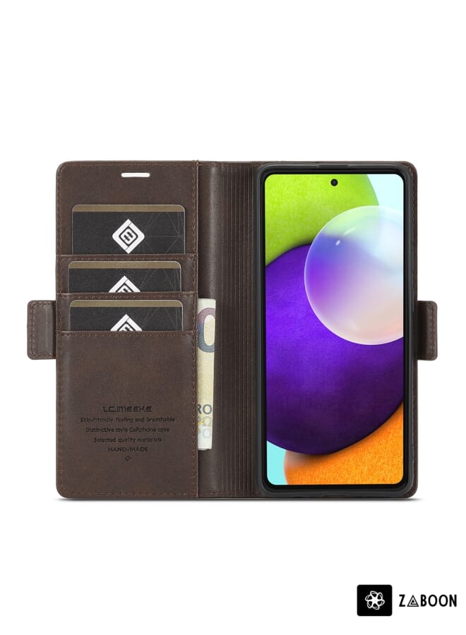 Zaboon Protective Case For Samsung Galaxy A72 5G / 4G LC.IMEEKE Magnetic Buckle PU + TPU Horizontal Flip Leather Case with Holder & Card Slots & Wallet - Image 4