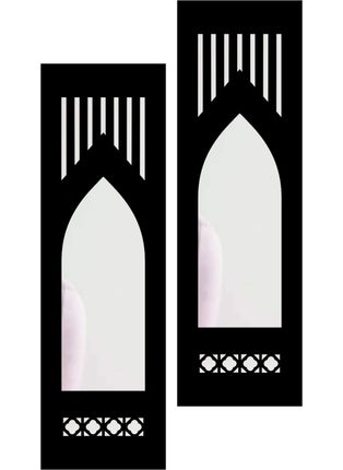 Creative Arts n Frames Creative Arts n Frames Set of 2 Wall Dcor Hand Crafted Wooden Wall Mirror Panel or Jharokha for Living Room Bedroom Lobby Modern Wall Panels for Wall Decor 4x13 inch Jharokha 1 4x13 inch Mirror 