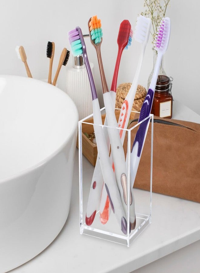 AojSup 20 Pcs Acrylic Pencil Holder Clear Makeup Brush Holder Pen for Desk Pencil Cup Acrylic Desk Accessories Desktop Stationery Organizer for Office School Home Supplies - Image 5