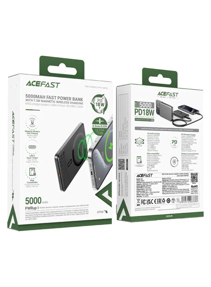 ACEFAST M8 PD18W power bank 5000mAh with wireless charging. - Image 1