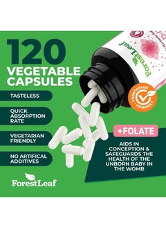 ForestLeaf Myo and D-Chiro Inositol Supplement Blend with Folate - Hormone Balance, Ovulation and Ovarian Support for Women - Hair Growth, Weight Management, Fertility and Pregnancy Health (120)  - Image 3