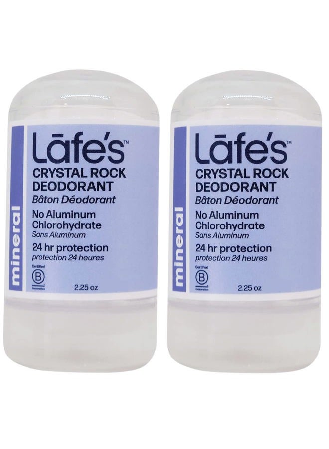 Lafe's Crystal Rock Mini Stick Deodorant (Pack of 2) With Natural Mineral Salts, 2.25 oz Each - Image 1