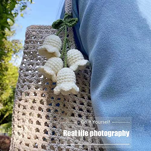 SCKUBMF Handmade Knitted Rear View Mirror Pendant Ornament, Cute Car Accessories Aesthetic, Kawaii Car Decor for Home Decorative Pendants - Image 5