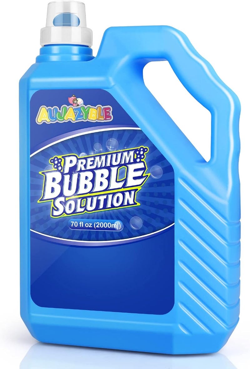 Aujazyble Bubble Solution Refill 70 OZ | Pre-Mix Premium Bubble Refill Solution No Measuring Required | Bubbles for Kids | Bubbles Refills | Bubbles Bulk | Bubble Machine Solution | Kids Easy Grip Bottle - Image 1