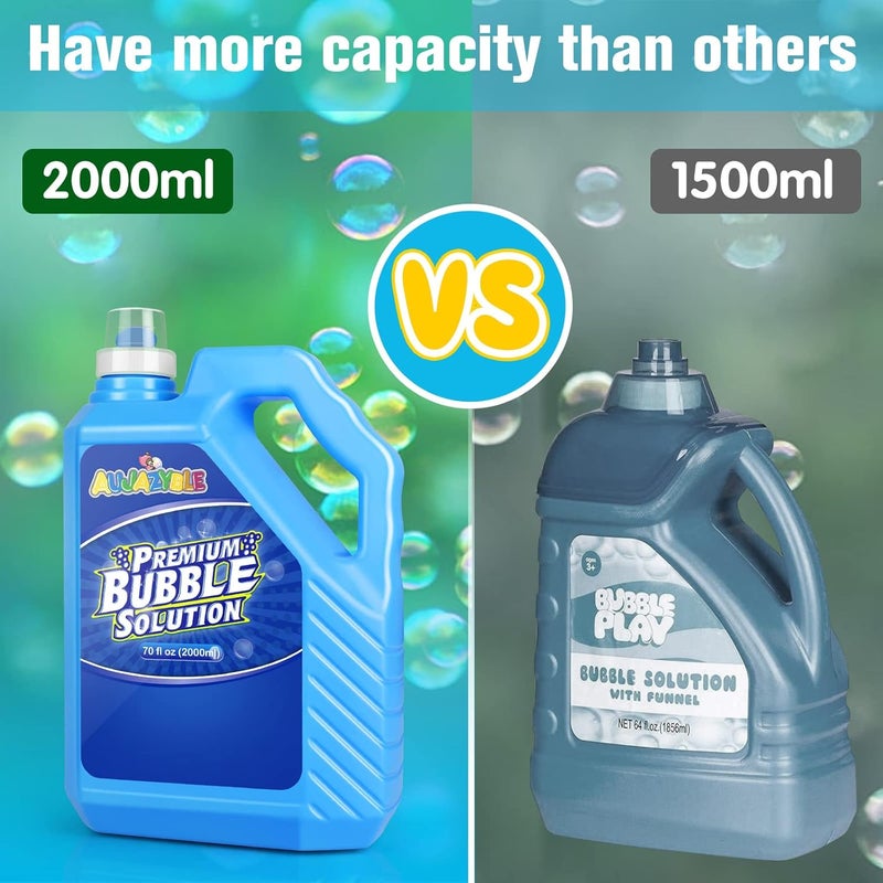 Aujazyble Bubble Solution Refill 70 OZ | Pre-Mix Premium Bubble Refill Solution No Measuring Required | Bubbles for Kids | Bubbles Refills | Bubbles Bulk | Bubble Machine Solution | Kids Easy Grip Bottle - Image 3