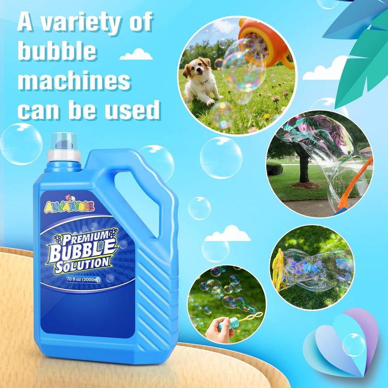 Aujazyble Bubble Solution Refill 70 OZ | Pre-Mix Premium Bubble Refill Solution No Measuring Required | Bubbles for Kids | Bubbles Refills | Bubbles Bulk | Bubble Machine Solution | Kids Easy Grip Bottle - Image 4