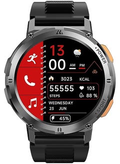 PROMASS Tank T2 1.43” Amoled Always-On Display Bluetooth Call (Answer/Make Call) Smart Watches for Men 5ATM US Military Certified with 70 Sport Modes for Android iOS iPhones (Gray)  - Image 1