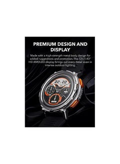 PROMASS Tank T2 1.43” Amoled Always-On Display Bluetooth Call (Answer/Make Call) Smart Watches for Men 5ATM US Military Certified with 70 Sport Modes for Android iOS iPhones (Gray)  - Image 5