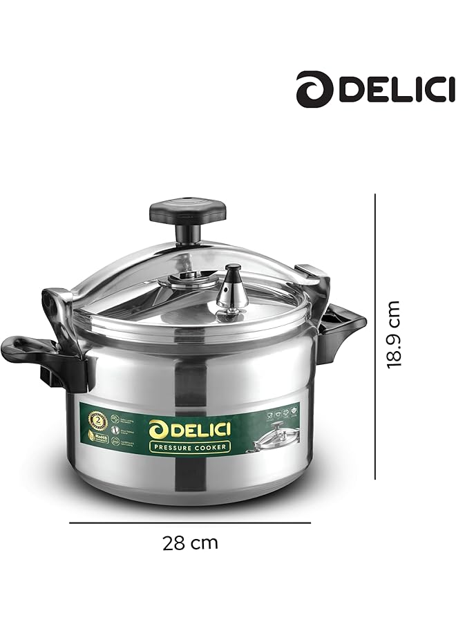 DELICI Aluminium Pressure Cooker, Pressure Pot, Arabic Cooker,Safety Lock,Silver,2 Year Warranty  (11, Liters) - Image 5