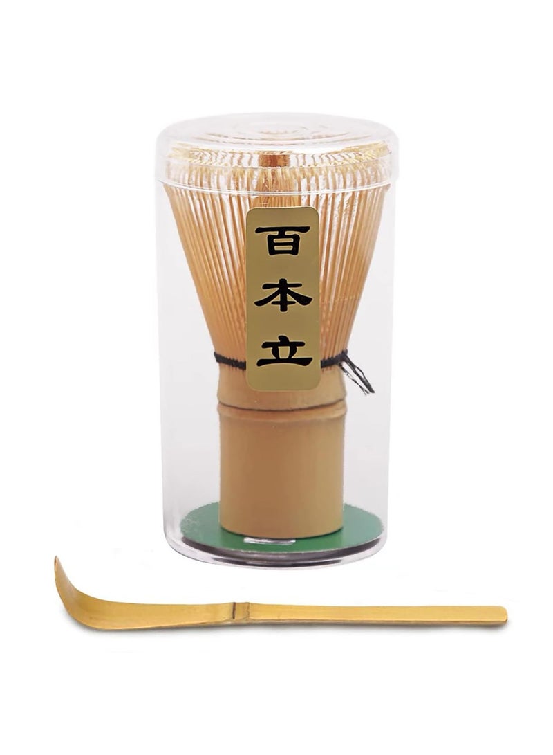 Matcha Stirrer, Matcha Ceremony Accessory, Matcha Brush and Bamboo Scoop,Handmade From Natural Bamboo. (Two-piece set)  - Image 1