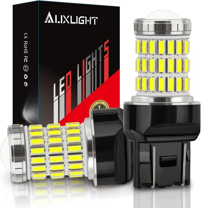 AUXLIGHT 7440 7441 7443 7444 T20 992 W21W LED Bulbs Xenon White, Ultra Bright 60-SMD LED Replacement for Back Up/Reverse Lights, Brake/Tail Lights, Turn Signal/Parking or Running Lights (Pack of 2) - Image 1