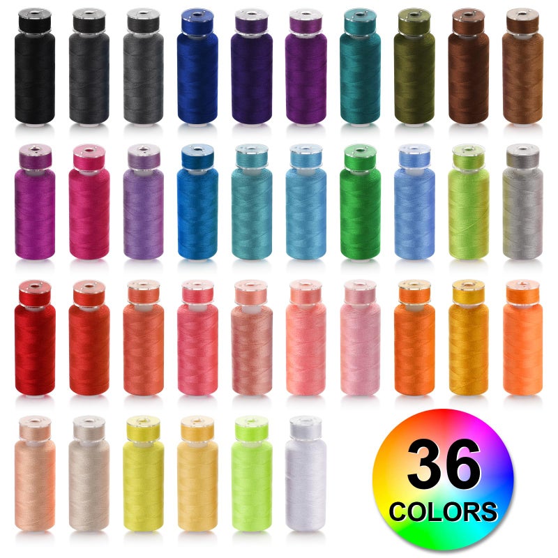 Eoehro 72pcs Sewing Thread Kit, 36 Colors, 400 Yards per Spool Polyester Thread, Prewound Bobbins, Sewing Machine Threads - Image 4