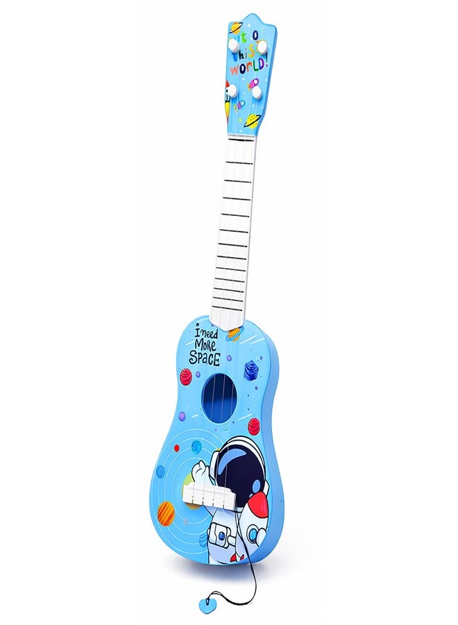في جراسب لعبة جيتار للأطفال من VGRASSP، مقاس 22 بوصة، بأربعة أوتار، بتصميم فضائي - لعبة موسيقية بتصميم كرتوني ملون، مجموعة ألعاب تعليمية على شكل آلة أوكوليلي، هدية للأولاد والبنات - Image 1