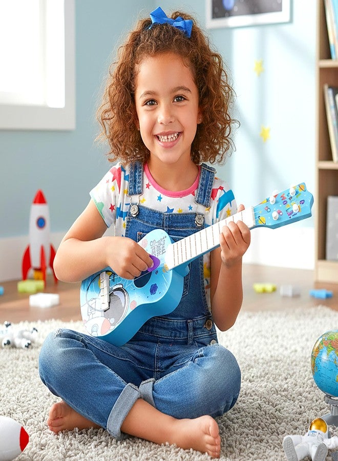 في جراسب لعبة جيتار للأطفال من VGRASSP، مقاس 22 بوصة، بأربعة أوتار، بتصميم فضائي - لعبة موسيقية بتصميم كرتوني ملون، مجموعة ألعاب تعليمية على شكل آلة أوكوليلي، هدية للأولاد والبنات - Image 5