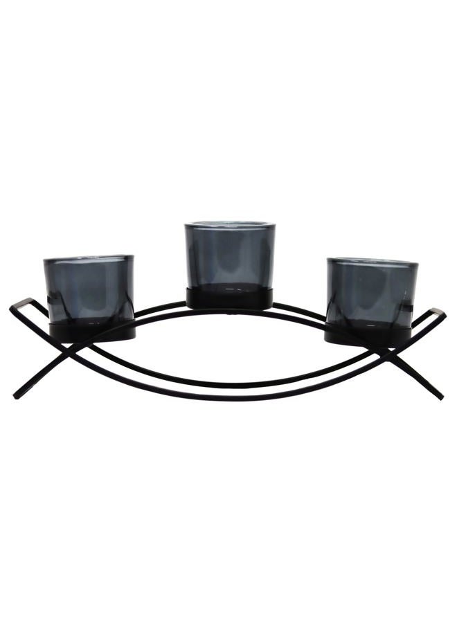Seraphic Iron Arch Table Centerpiece Decorations Long Candle Holder for Weddings, Patio, Kitchen, Dining Room, and Coffee Tables, Black, Black Chunky 3 Cups - Image 3