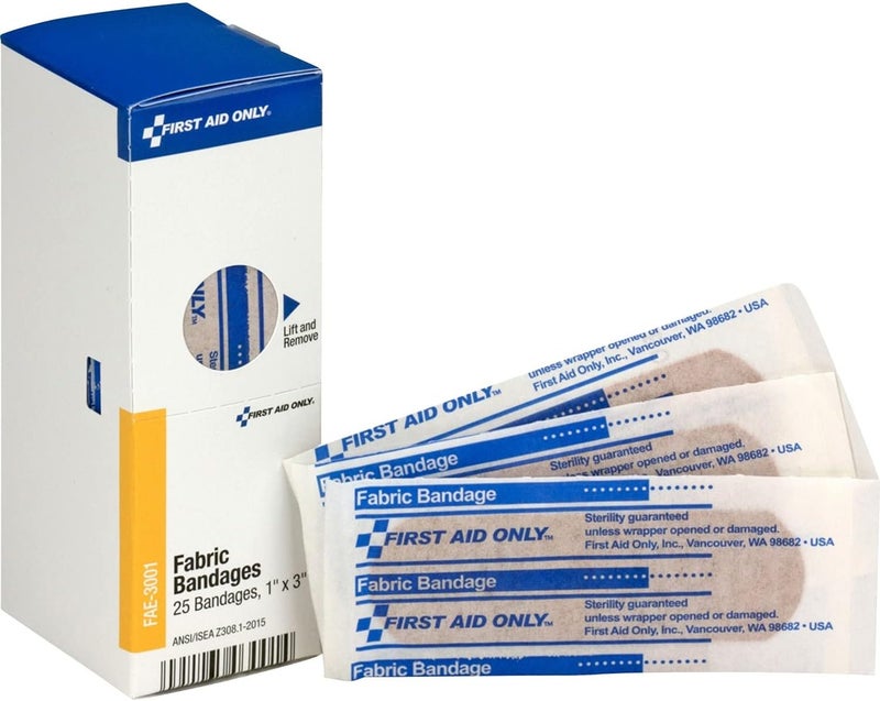 First Aid Only FAE3004 Plastic Bandages 34x3 25 Count - Image 1