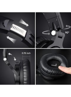 OneOdio Wirless Gaming Headset,Bluetooth Over Ear Headphones, 110 Hrs Wireless/Wired Stereo Sound Foldable Headsets with Deep Bass 50mm Neodymium Drivers for PC/Phone/Tablet,Black  - Image 4