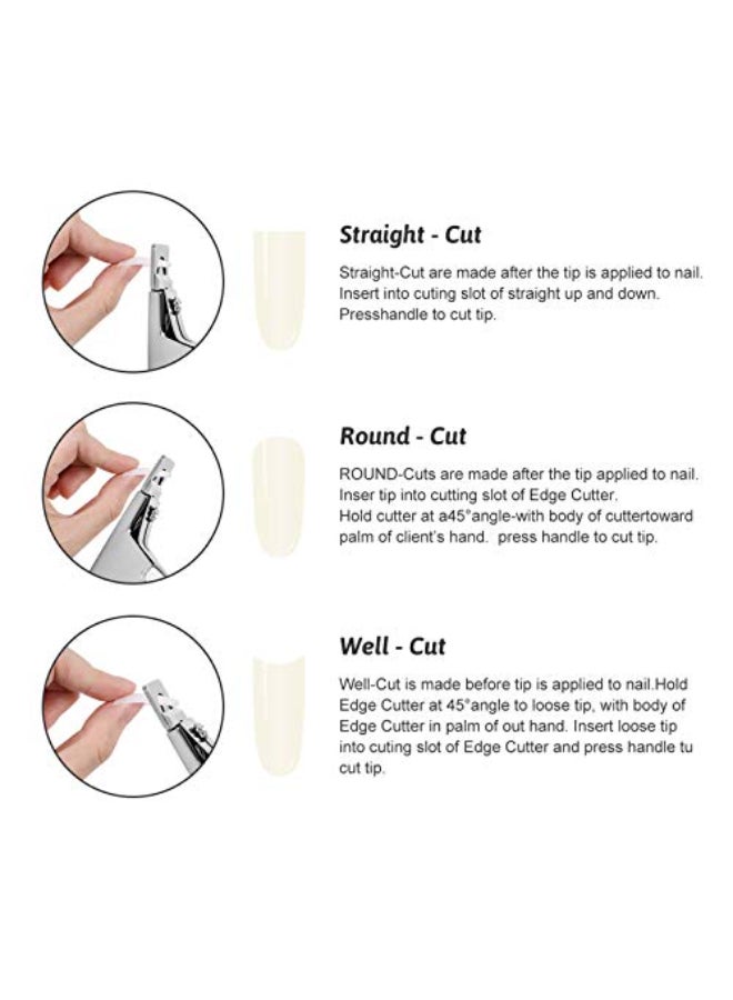JOLLYSTYLE 200PCS Black Coffin Acrylic False Nail Tips with Nail Cutter Nail Tips Glue Pure Color Long Ballerina Acrylic Nail Set Full Cover Long Stiletto Coffin Nail Tips - Image 4